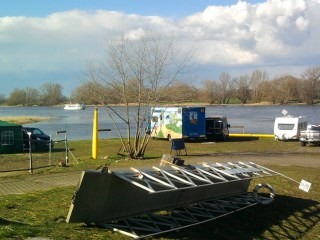 04-05; Elbe; Frohse; Stellplatz bei Fasthochwasser