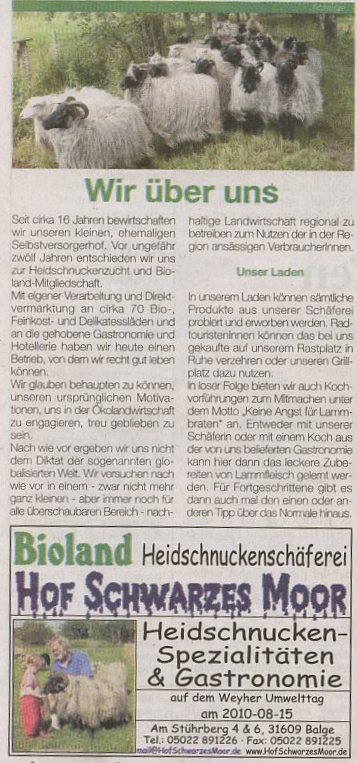 Belegexemplar Wochentip-Aller-Weser-Verlag; passend